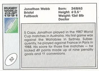 1991 Regina Rugby World Cup #52 Jonathan Webb Back